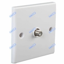 WHITE SATELLITE 1 x F TYPE WALL PLATE FACEPLATE SOCKET PCB CONNECTOR SKY OUTLET