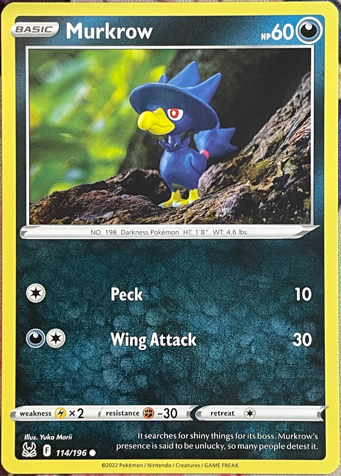 Murkrow - 114/196 - Lost Origin Pokemon 2022