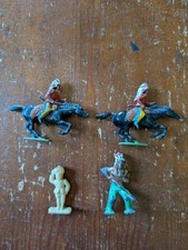 VINTAGE BRITAINS INDIAN NATIVE AMERICAN 3" LEAD TOY SOLDIER FIGURE LOT HORSE