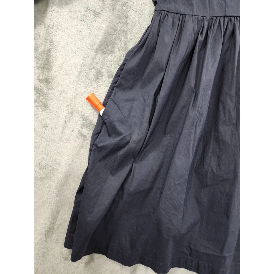 Vestido Camisa Steven Alan Algodón Manga Larga Talla 6 Azul Marino Plisado Bolsillos Foto 2 de 4