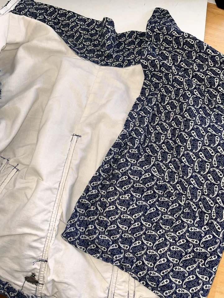 Vtg Pioneer Prairie Colonial Day Cotton 2-Piece Paisley Edwardian Dress Fits 4/6 - Image 4 of 4