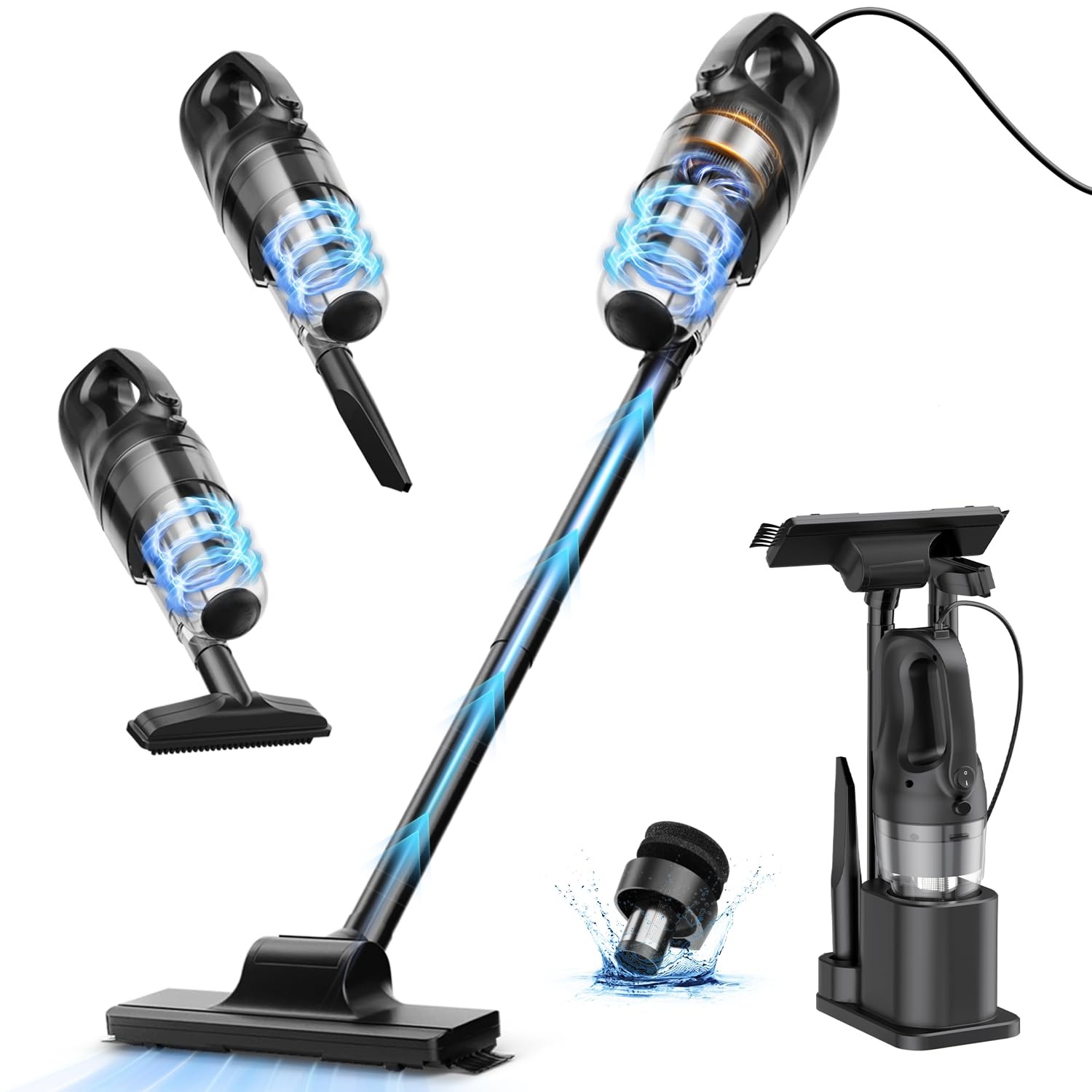 Corded Vacuum Cleaners 20Kpa Powerful Suction Ultra-Light Stick Vacuum for Ha...