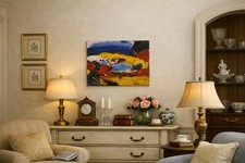 Original Abstract Expressionist Oil Painting 50x40cm - Heavy Impasto Texture