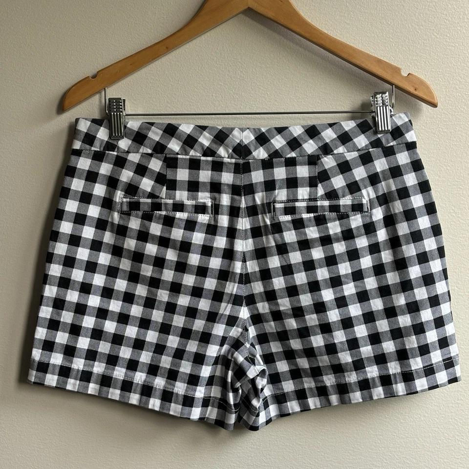 Micro Booty Mini Shorts Black White Gingham Check 60s Mod Retro Pinup Chic NWT - Image 3 of 4