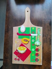 Planche à découper vintage en bois illustrée Décor pop rétro cuisine