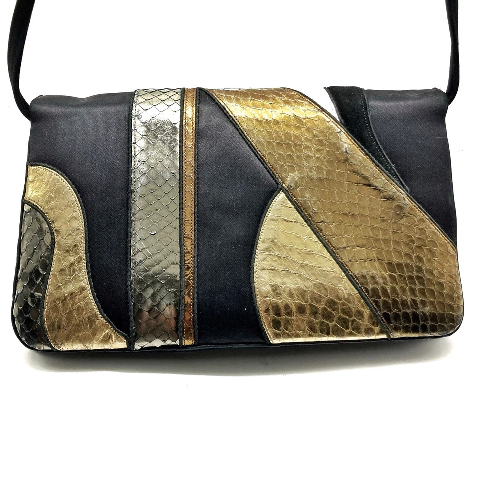 Judith Leiber Couture Clutch – Panel Art Deco metálico mixto | Correa oculta Foto 3 de 4