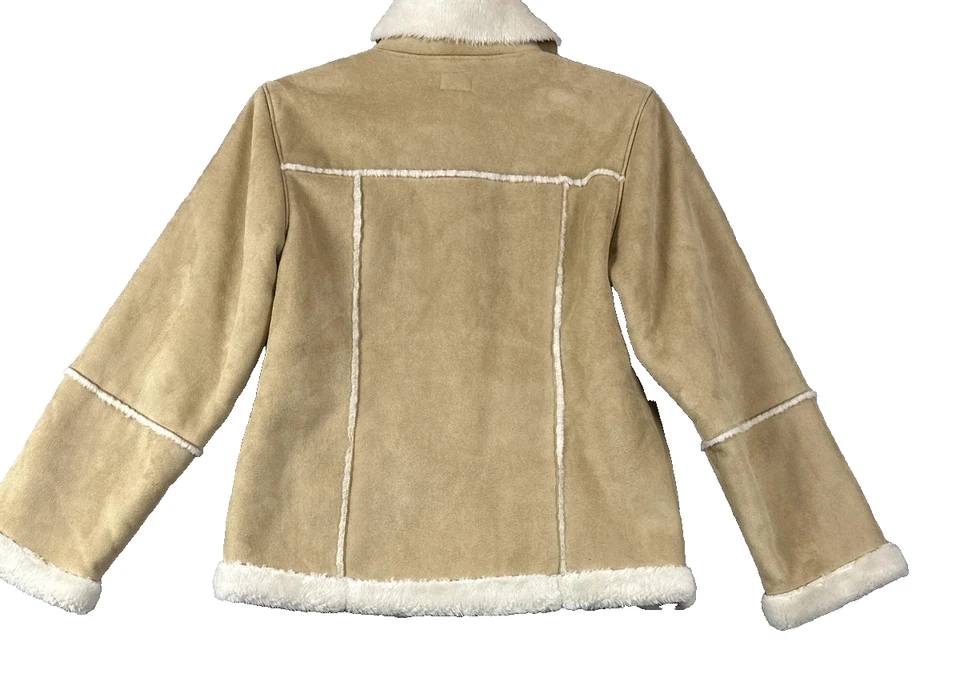 Chaqueta Talbots Niños Niñas Talla 14 Tostado Imitación Gamuza Sherpa Forrada Estilo Occidental Abrigo Foto 2 de 4