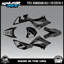 Graphics Kit for Kawasaki KLX110 KLX110R/RL (2010-2024) Legend Series - Smoke
