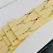 Kasuri Rhythm C 7x58 Vintage Silk Japanese Tsumugi Kimono Fabric TJ98