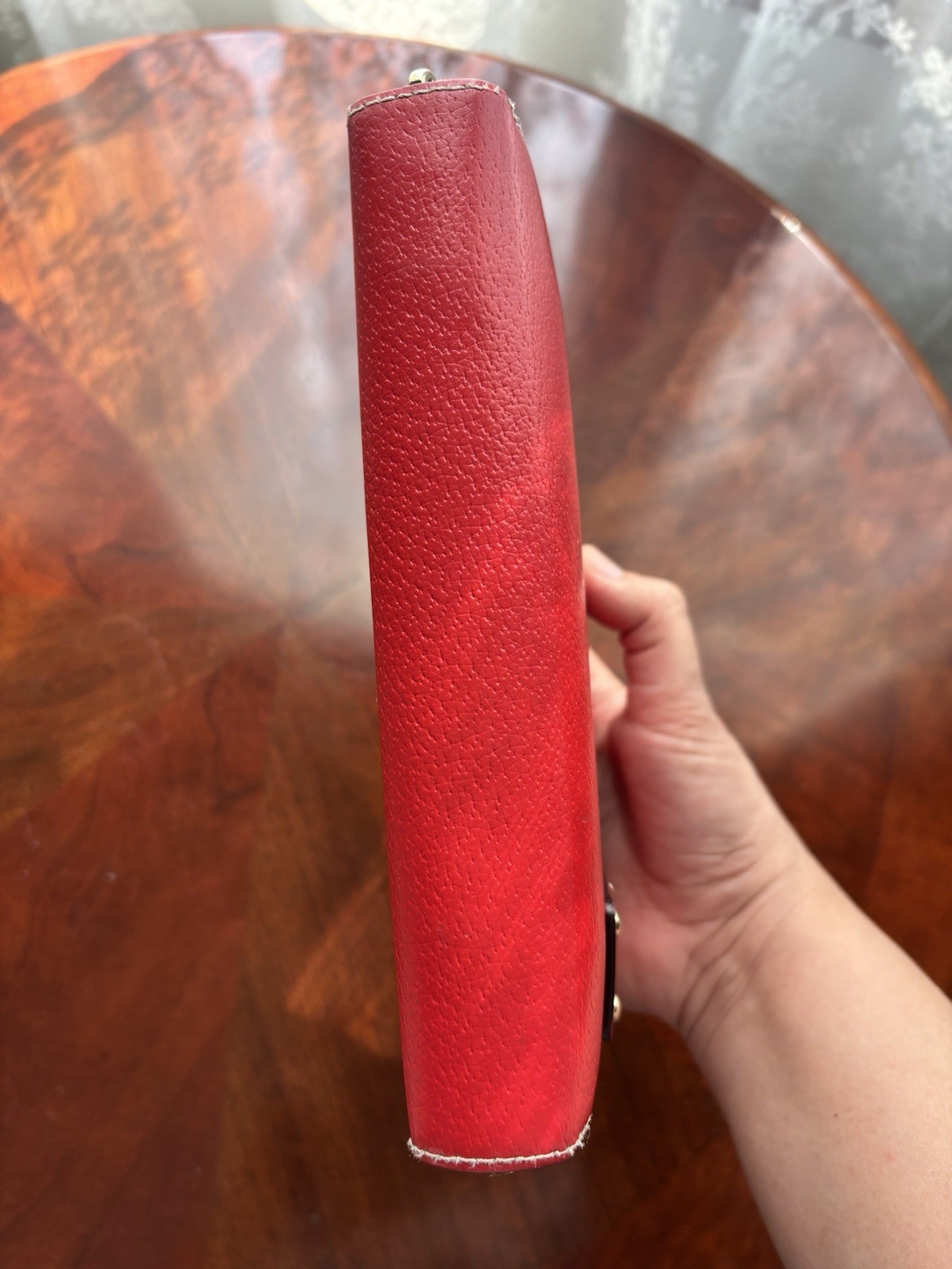 HTF Kate Spade Red Zip Around Wellesley Agenda Planner Gold Dots thumbnail 4