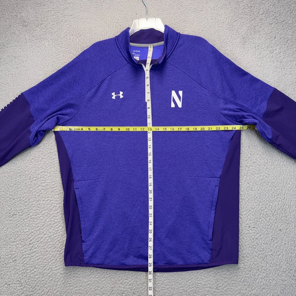 Northwestern Wildcats 1/4 Zip Pullover Mens XL Purple Team Issue Coldgear NCAA - Image 2 of 4