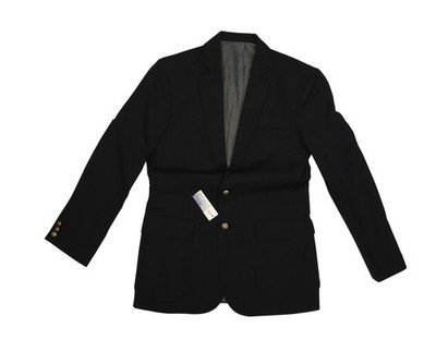 First Class Blazer Mens 36R Black Polyester Lined Two Button Formal Jacket