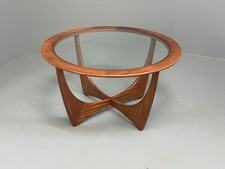 G Plan Astro Coffee Table Round Teak 1960s Mid Century Vintage Glass Top EB11692
