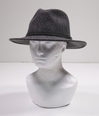 Stetson Explorer Crushable Gray Wool Water Repellent Fedora Hat Men's Large 