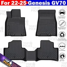 Fits 19-25 Genesis G70 AWD All Weather Waterproof Floor Mats TPE Black Liner