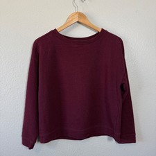 Top girocollo manica lunga Zara Trafaluc bordeaux testurizzato taglia S