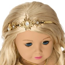American girl doll golden metal Tiara headband Glimmering Gold Holiday Collector