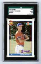 CHIPPER JONES~1991 TOPPS SGC-98 GEM-MT (10) HOT MLB GRADED ROOKIE RC CARD #333