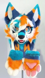 Fursuit Long Fur Husky Fox Mascot Head Party Halloween Fur Cosplay Promotion