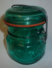 Vintage 8 Ball IDEAL Mason Jar W/ Wire Bail Lid Bicentennial 1976 excellent