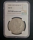 1878 $1 7/8 Tail Feathers Weak NGC AU-53