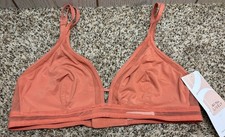 All. You. LIVELY Mesh Trim Bralette. Terracotta. Size: Medium.