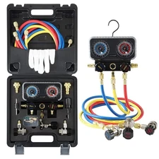 Car AC Air Conditioner Manifold Gauge Set Kit Truck Van Auto R1234YF R134A R404A