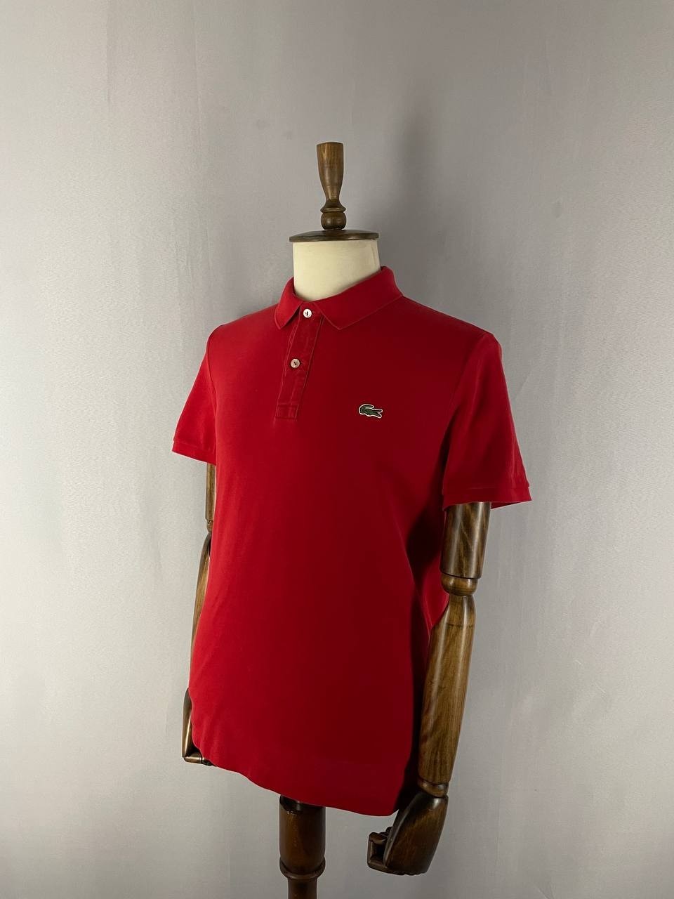 Lacoste Mens Golf Polo Shirt Size XL Red Cotton Short Sleeve Slim-Fit