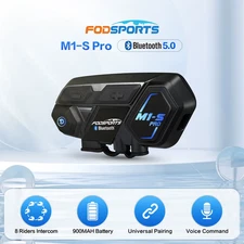 M1-S Pro Intercom Motorcycle Helmet Bluetooth Headset Waterproof BT Interphone 8