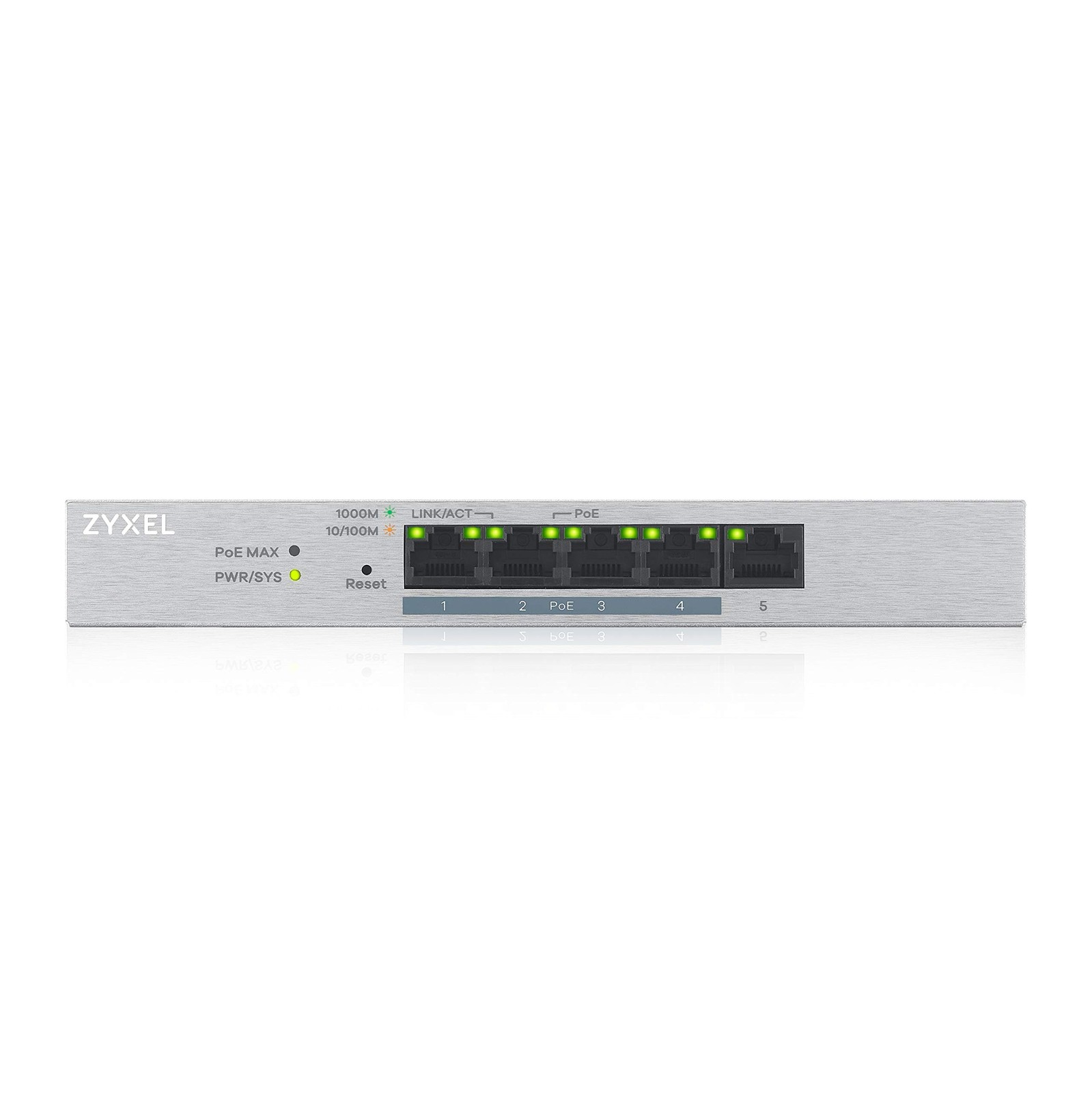 Switch 5 Ports Gigabit Web Manageable GS1200-5HPv2 PoE+ 60W avec boîtier métallique compact