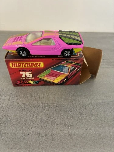 Vintage 1970 Matchbox Superfast Alfa Carabo #75 Pink Magenta Rare Vintage