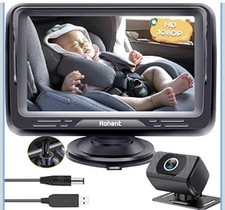 Rohent HD Camera HD Display Baby Car Mirror for Infant Toddler, Black