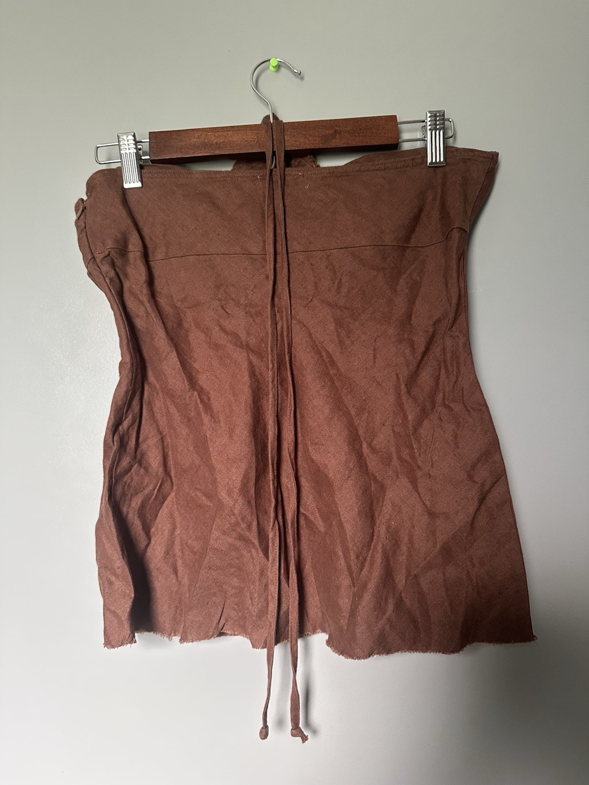Twenty One Women’s Sleeveless Tie Around Neck Top Brown with Shells Medium