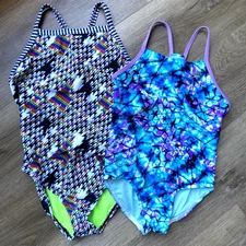 Dolfin Uglies + Speedo One Piece Swimsuit Girls Sz (S) 30 Multicolor Fully lined