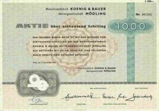 Maschinenfabrik KOENIG & BAUER 1962 Wiedeń KBA Mödling Würzburg Radebeul 1000 ÖS