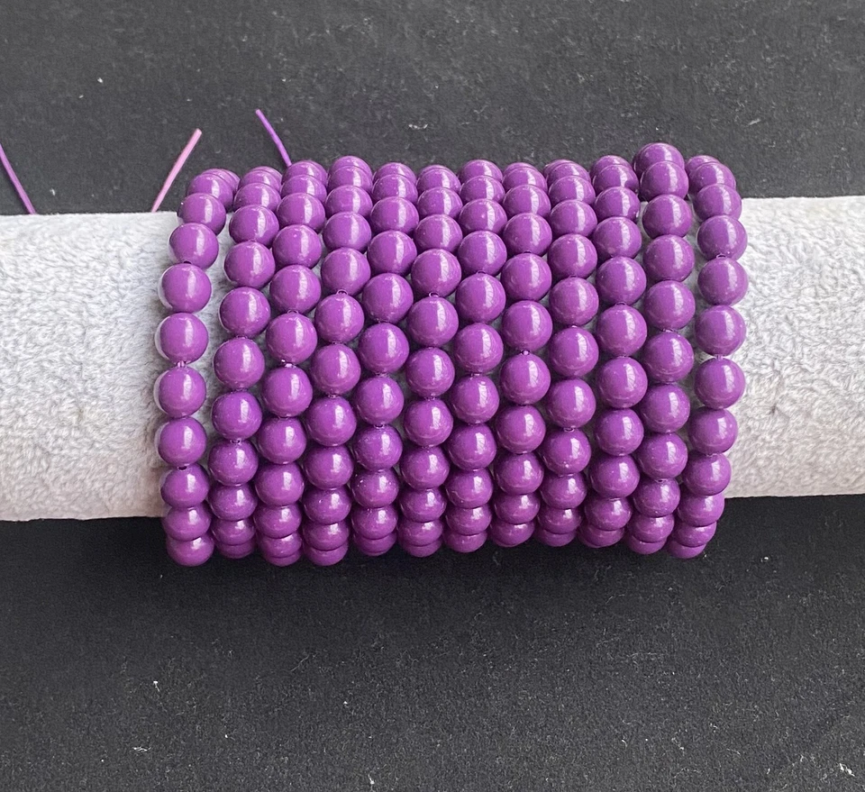 Brazalete de cuentas redondas de piedras preciosas de fosfosiderita de fuerza púrpura natural de 8 mm Reiki Foto 4 de 4