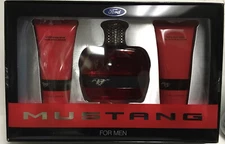MUSTANG FOR MEN 3 PC SET 3.4 EDT + 3.4 AFTER SHAVE BALM +HAIR & BODY WASH NIB