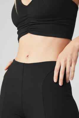 Alo High Waist Zip It Flare Legging Size S Black Reguar Length