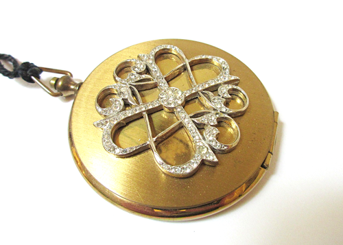 Orologio da tasca compatto vintage Volupte stile strass - Foto 1 di 4
