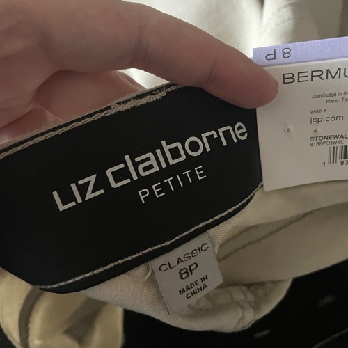 Liz Claiborne Women Petite SZ 8 Stonewall Tan Flexi Fit Bermuda Short NWT - Picture 7 of 9