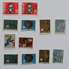 Briefmarken Jugoslawien 1962, Woche Kind, Kunst Jugoslawiens, Einzelmark. + Satz