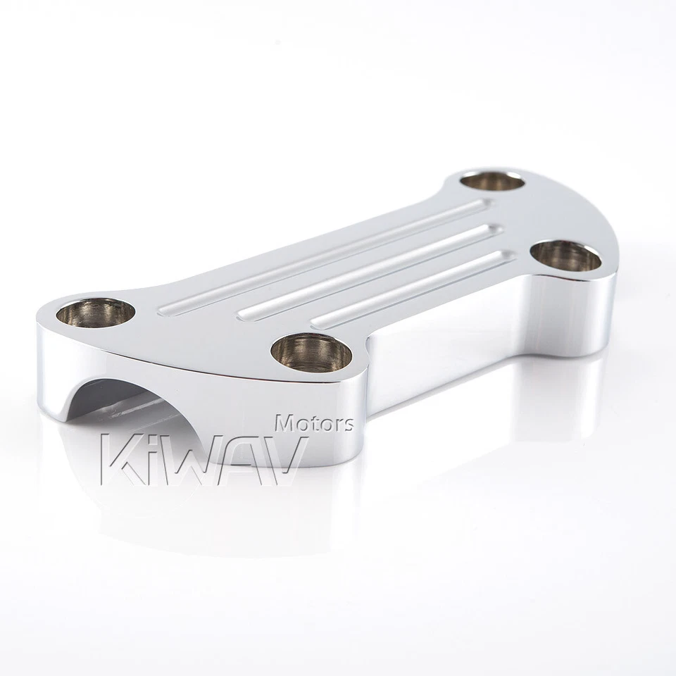 Manillar de aluminio KiWAV (1") abrazadera superior cromada se adapta a la mayoría de Harley Softail y Dyna Foto 3 de 3