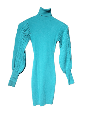Hera Collection NWT Green Turtleneck Sexy Bodycon Sweater Dress Small | eBay