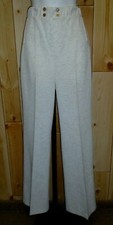 Ladies VTG 1970s White w/ Brown Space Dyed Specks Wide Leg Dress Pants Sz 14 NWT