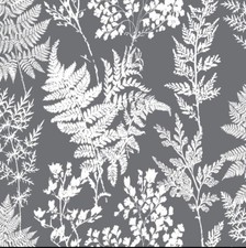Job Lot of 6 Rolls X Graham Brown White and Grey Leaves Floral Wallpaper 103298