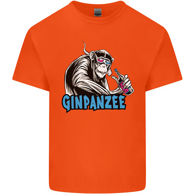 Ginpanzee lustiges Gin Trinker Affe Alkohol Kinder T-Shirt Jungen Mädchen