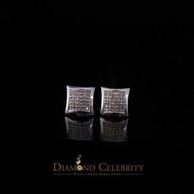 Aretes Para Hombre 925 Weiß Silber 0,20ct Runde Diamant Ohrstecker Herren Ohrringe