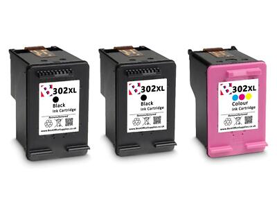 3 Cartuchos De Tinta Compatible 302 XL Para HP Officejet 5232 Negro y ...