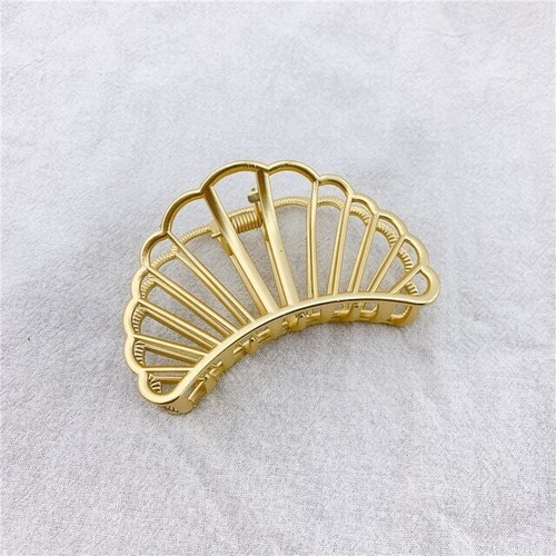 Women's Fan shape Hair Claws Clip in matte gold color, Alloy metal geometry Hair eBay