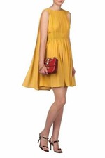 Valentino Damen Designer Cocktailkleid Kleid Seide Cape Braun kb0va7m11mh Gr.42